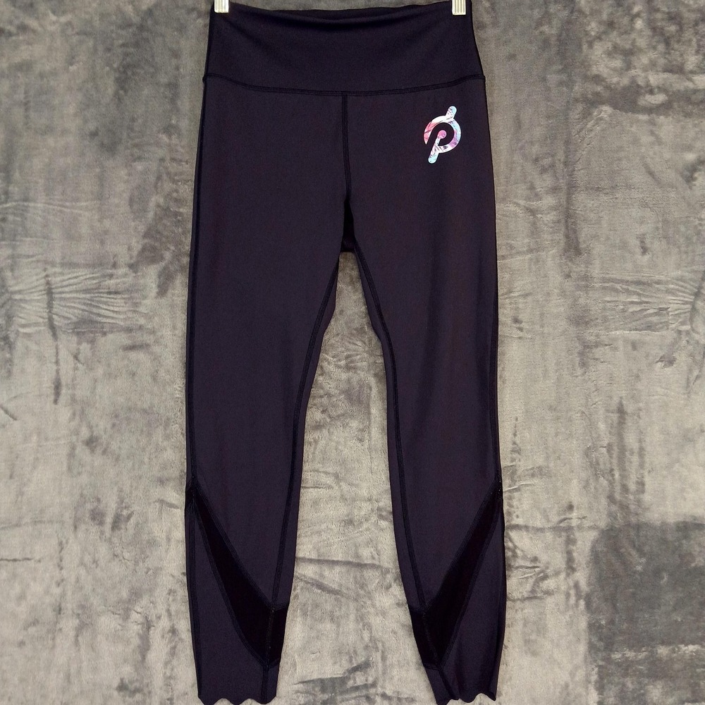 Peloton Pants Womens Medium Black High Rise Mesh Panels Leggings Athletic Yoga